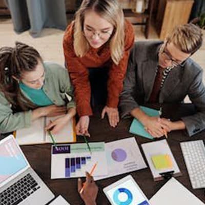 Gorman Hardin accountants reviewing financial records together